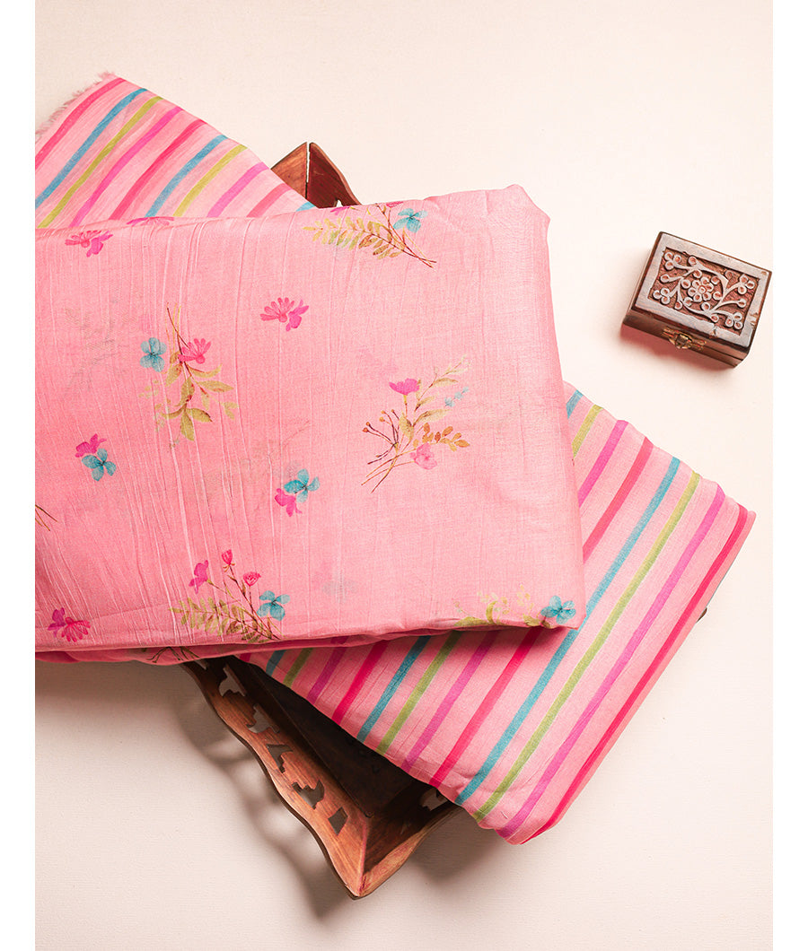 PURE MALAI CHANDERI PRINTED FABRICS