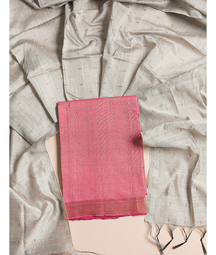 PURE MANAGALGIRI HANDLOOM WITH DUPION SILK DUPATTA