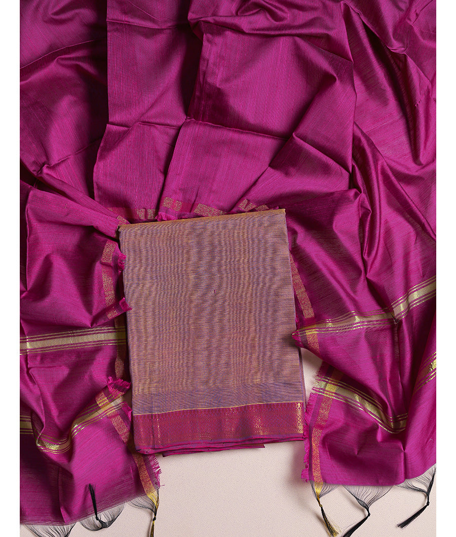 PURE MANAGALGIRI HANDLOOM WITH DUPION SILK DUPATTA
