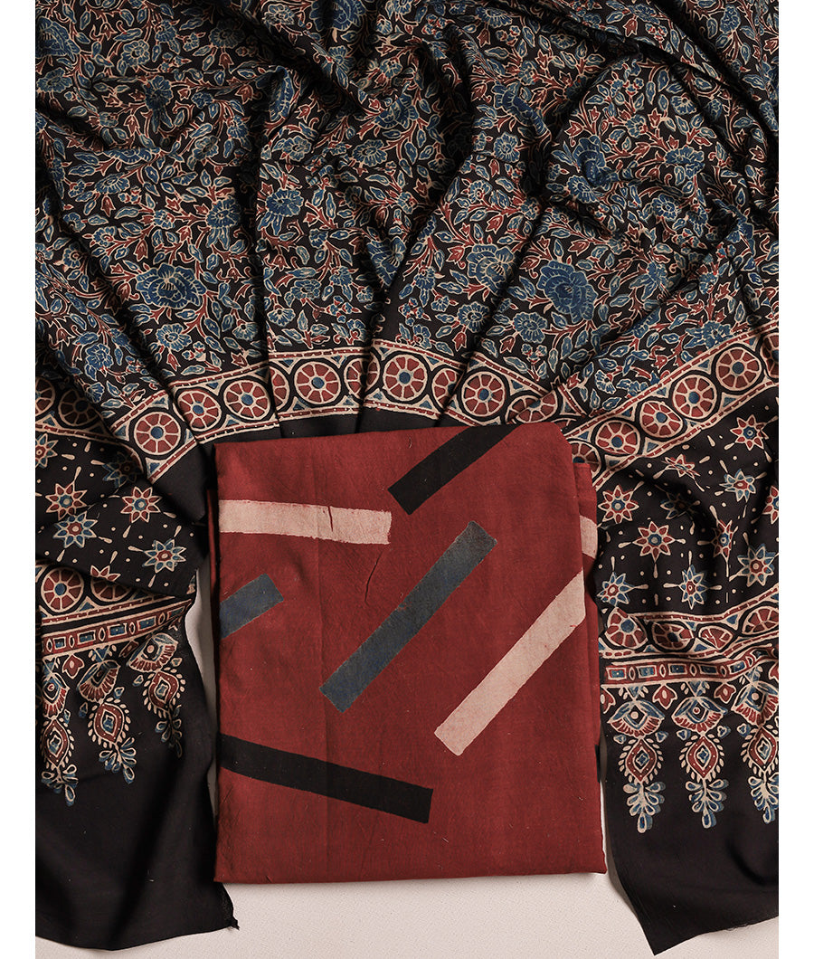 COTTON AJRAKH SUIT SET