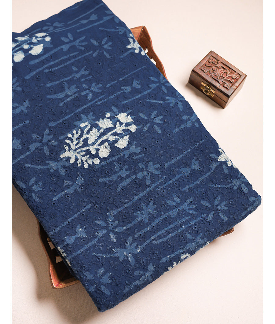 INDIGO HANDBLOCK SCHIFFILLI HAKOBA FABRIC