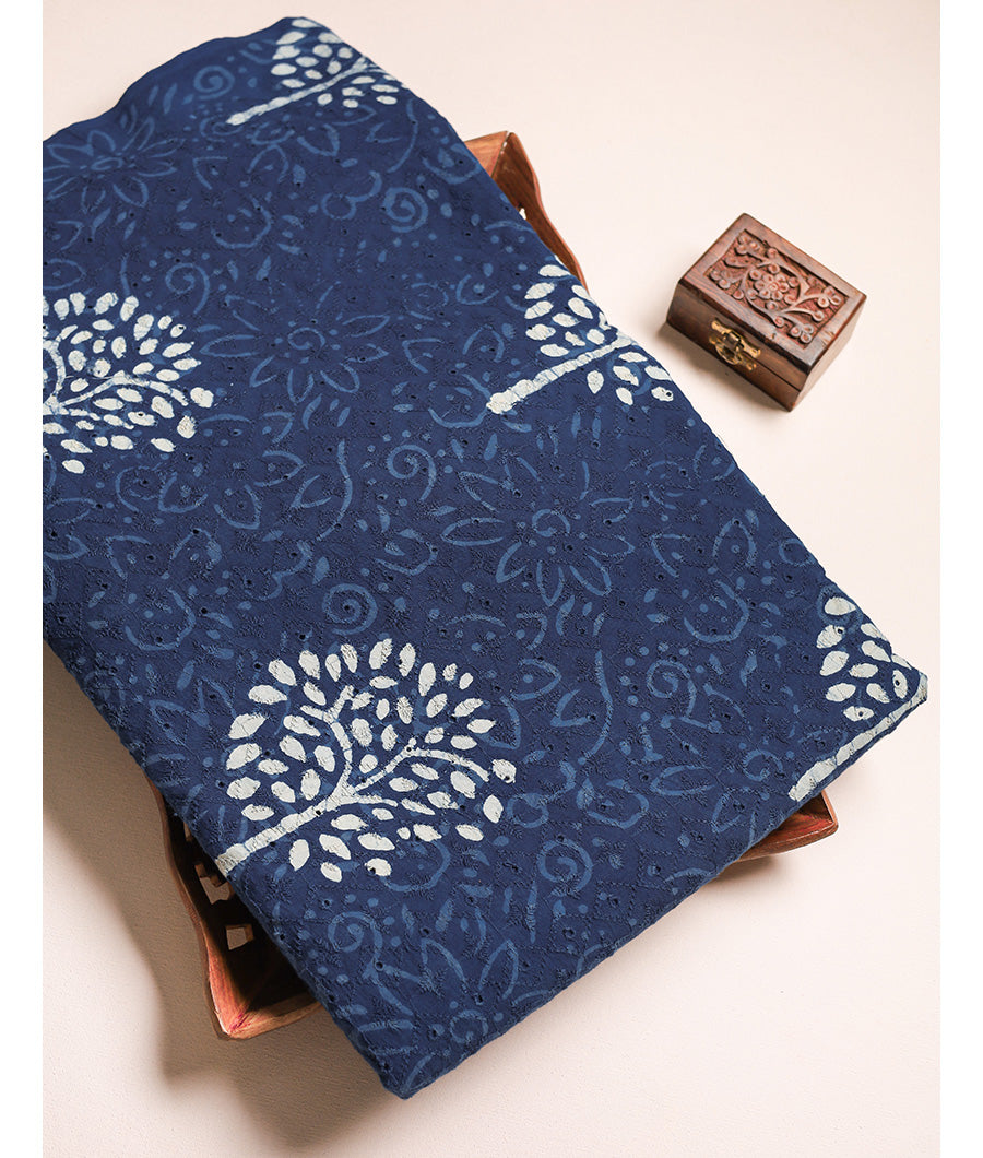 INDIGO HANDBLOCK SCHIFFILLI HAKOBA FABRIC