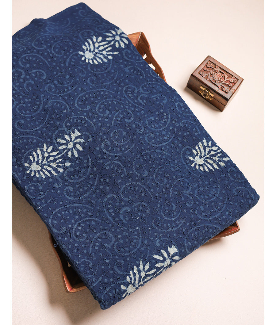 INDIGO HANDBLOCK SCHIFFILLI HAKOBA FABRIC