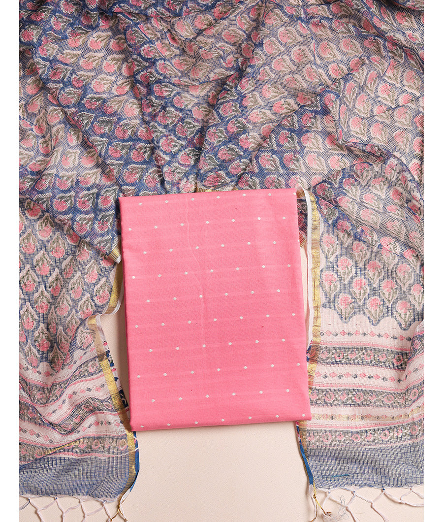 Cotton with kota hand block dupatta suit set