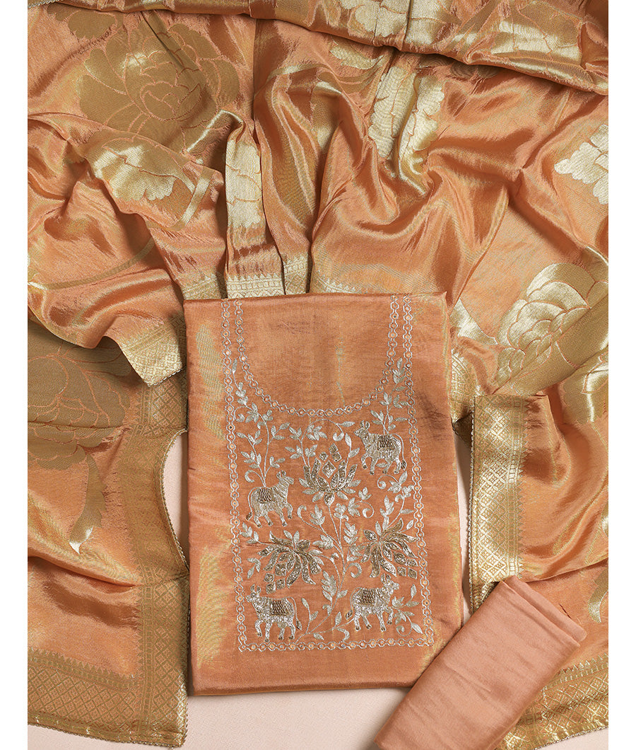 TISSUE EMBROIDERED  SUIT SET