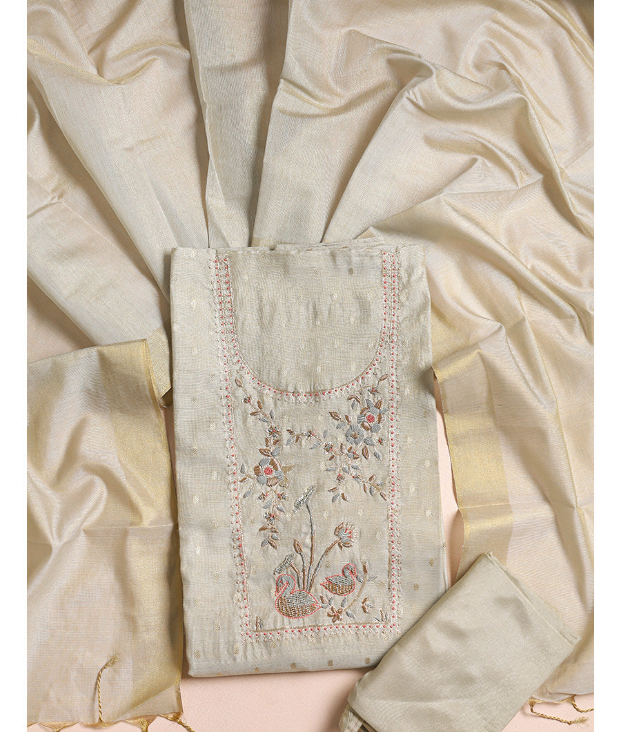 TISSUE EMBROIDERED  SUIT SET