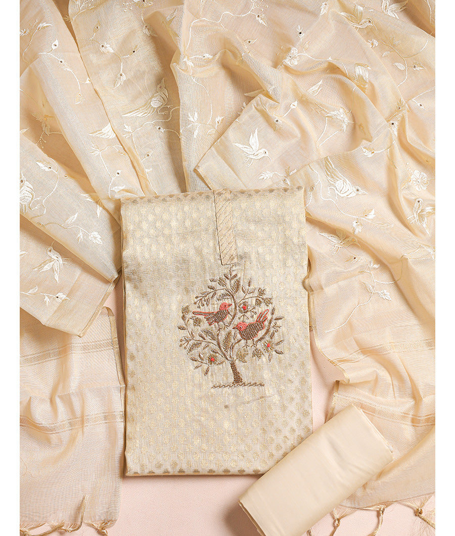 TISSUE EMBROIDERED  SUIT SET