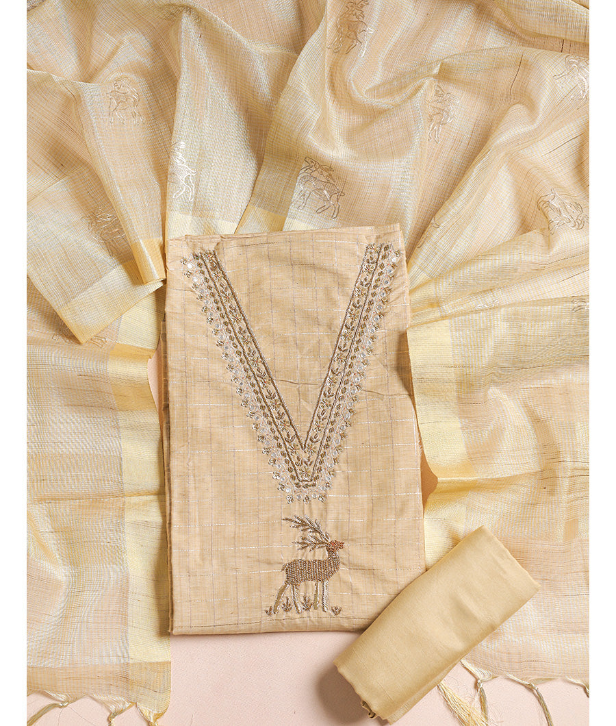 TISSUE EMBROIDERED  SUIT SET