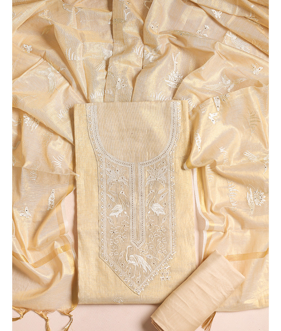 PURE TISSUE EMBROIDERED  SUIT SET
