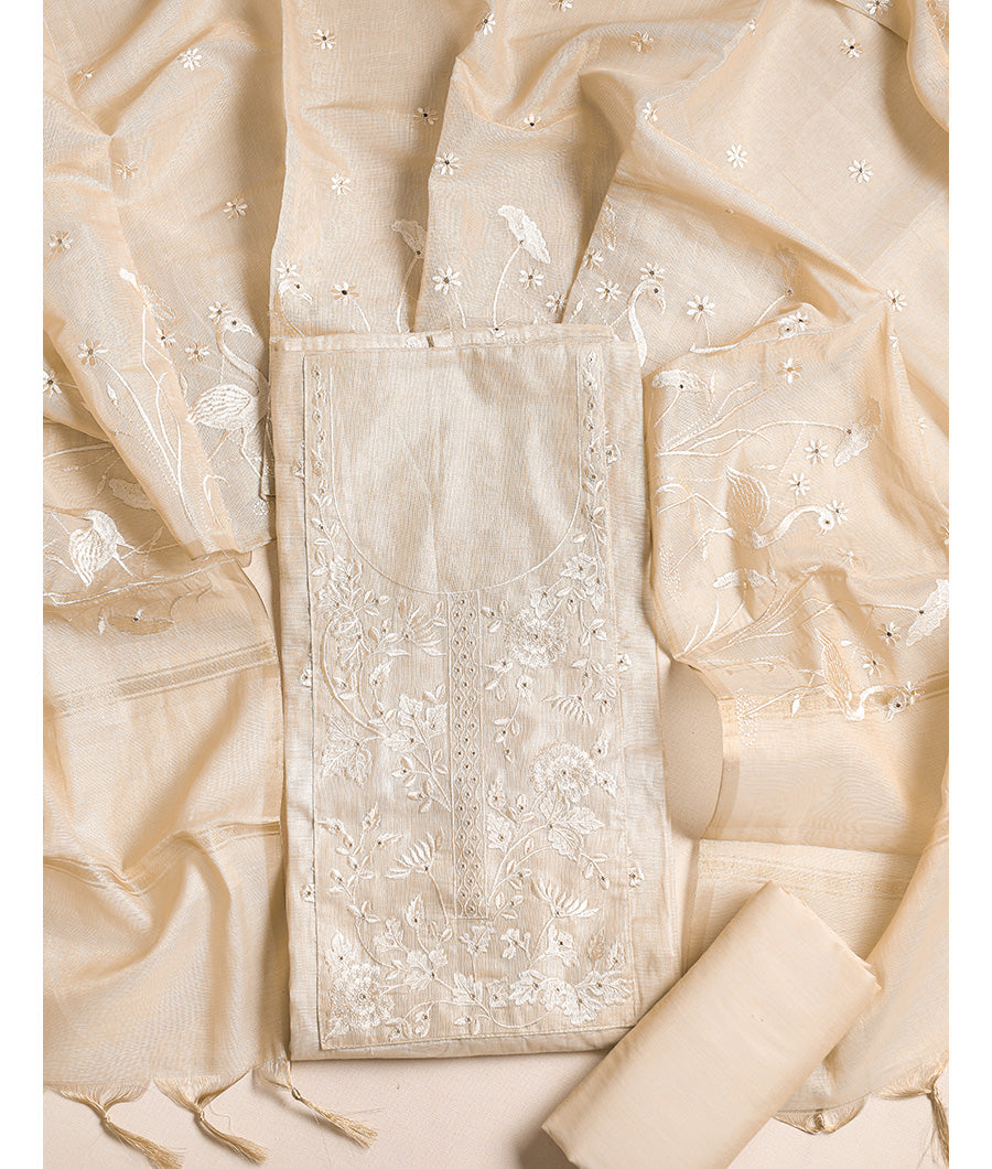 PURE TISSUE EMBROIDERED  SUIT SET