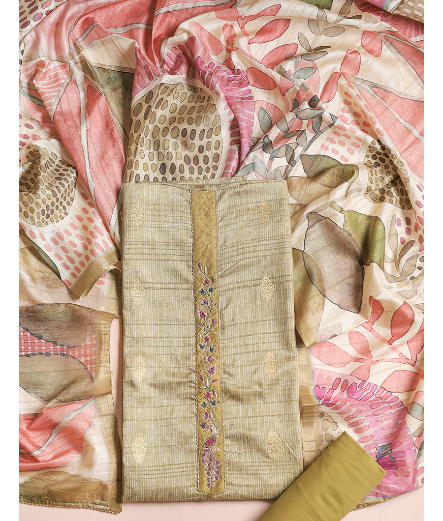 TISSUE EMBROIDERED WITH DIGITAL PRINT DUPATTA SUIT SET