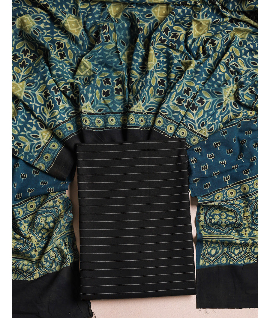 Cotton with ajrakh dupatta suit set