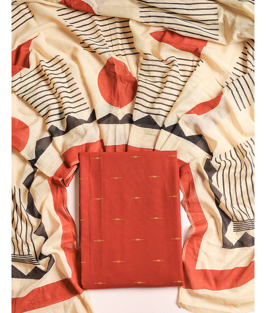 COTTON WOVEN WITH COTTON MUL DUPATTA MIX & MATCH