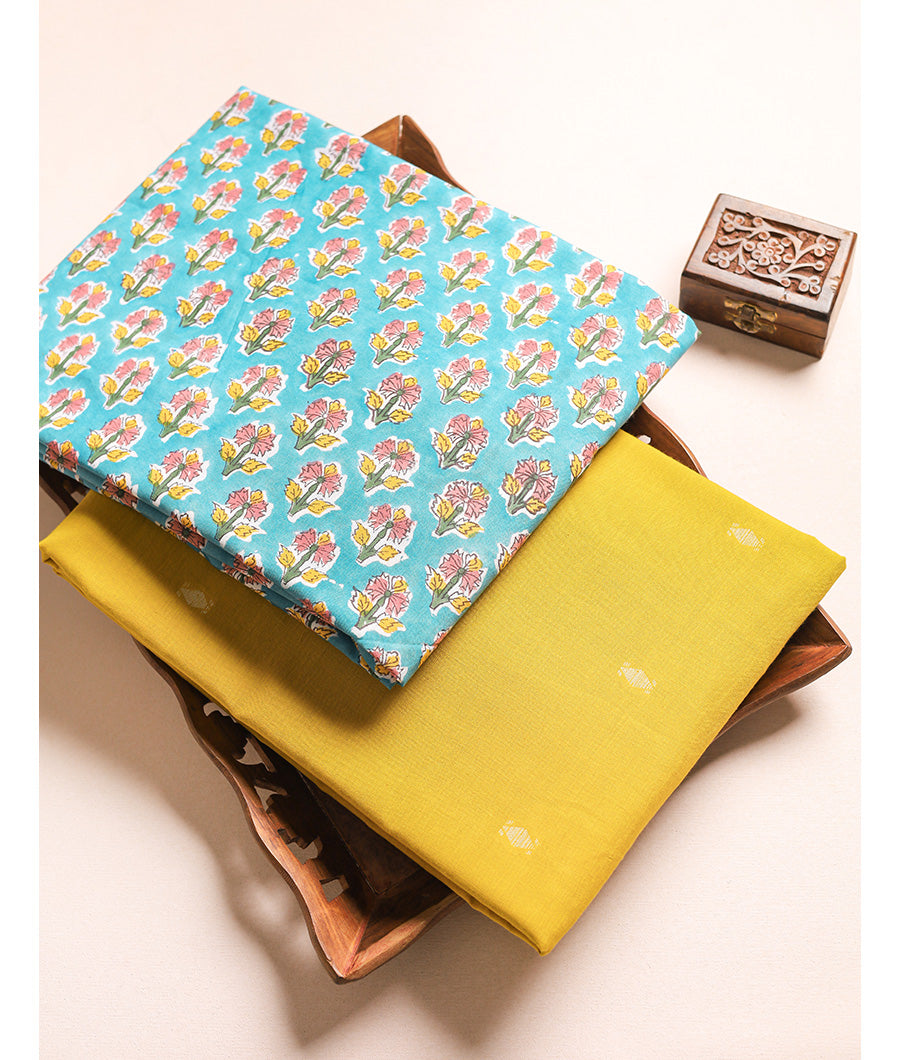 COTTON HANDBLOCK WITH WOVEN MIX & MATCH