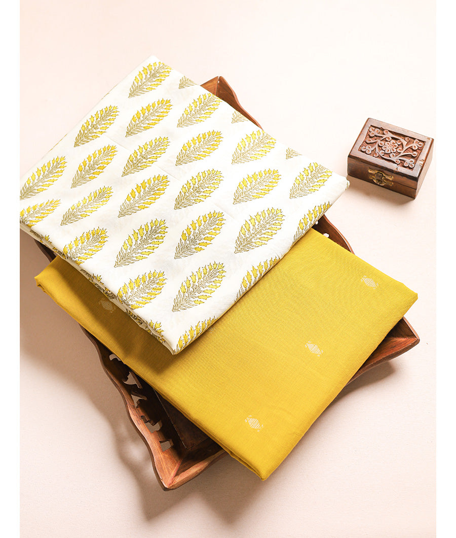 COTTON HANDBLOCK WITH WOVEN MIX & MATCH