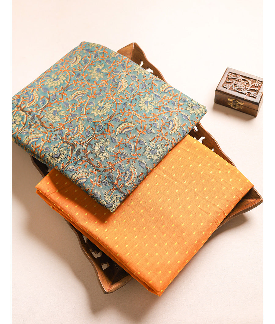 COTTON HANDBLOCK WITH WOVEN MIX & MATCH