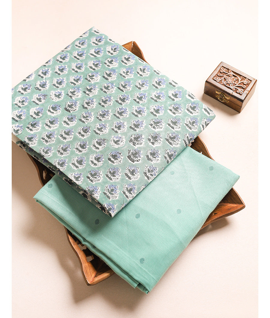 COTTON HANDBLOCK WITH WOVEN MIX & MATCH