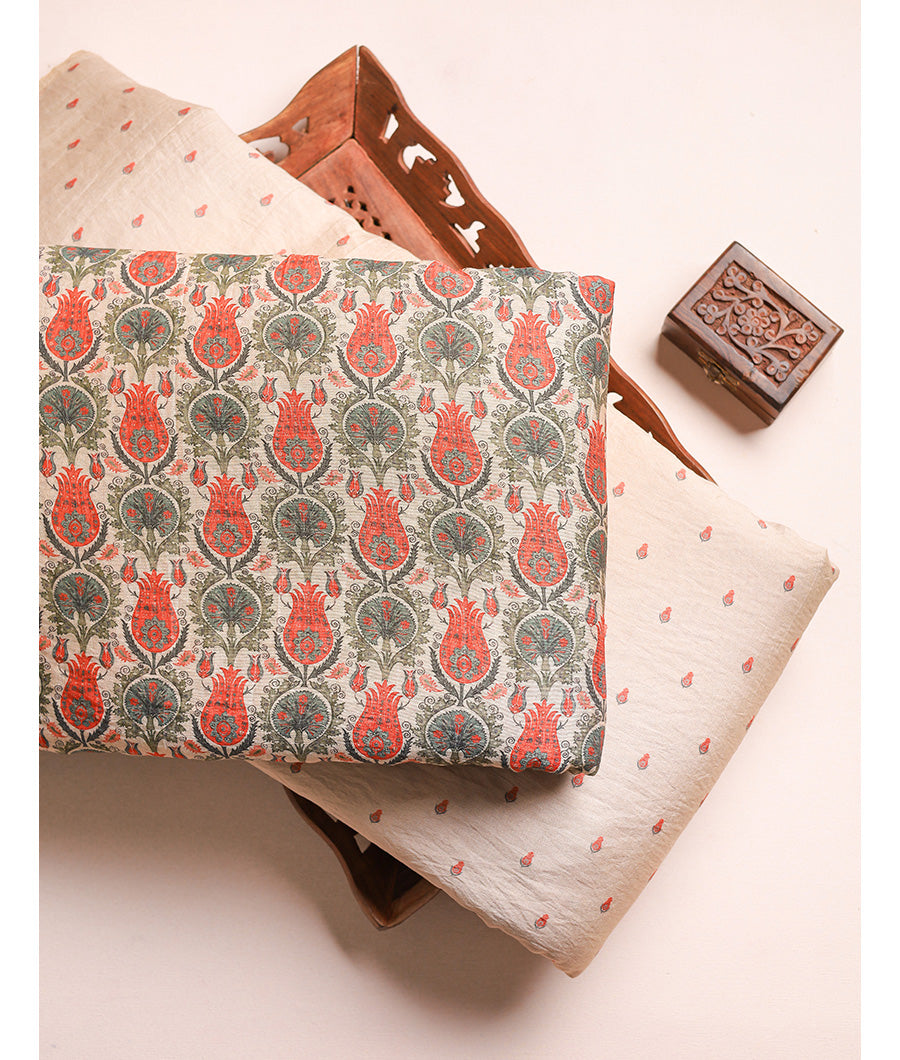 GULBAHAAR - PURE MOGRA CHANDERI SILK FABRICS