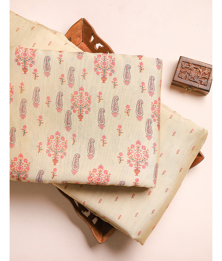 GULBAHAAR - PURE MOGRA CHANDERI SILK FABRICS