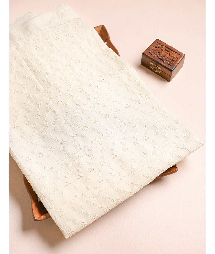 COTTON SCHIFLI CUT WORK FABRIC