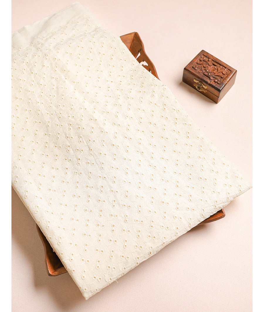 COTTON SCHIFLI CUT WORK FABRIC