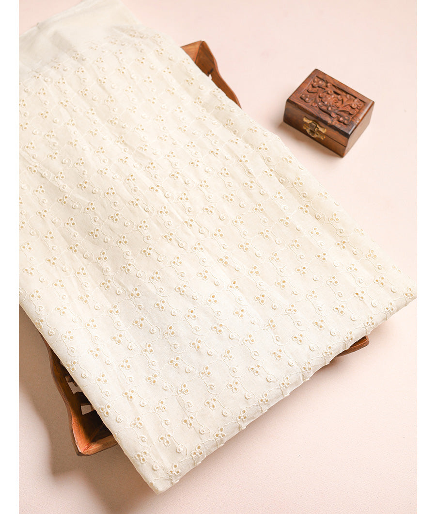 COTTON SCHIFLI CUT WORK FABRIC