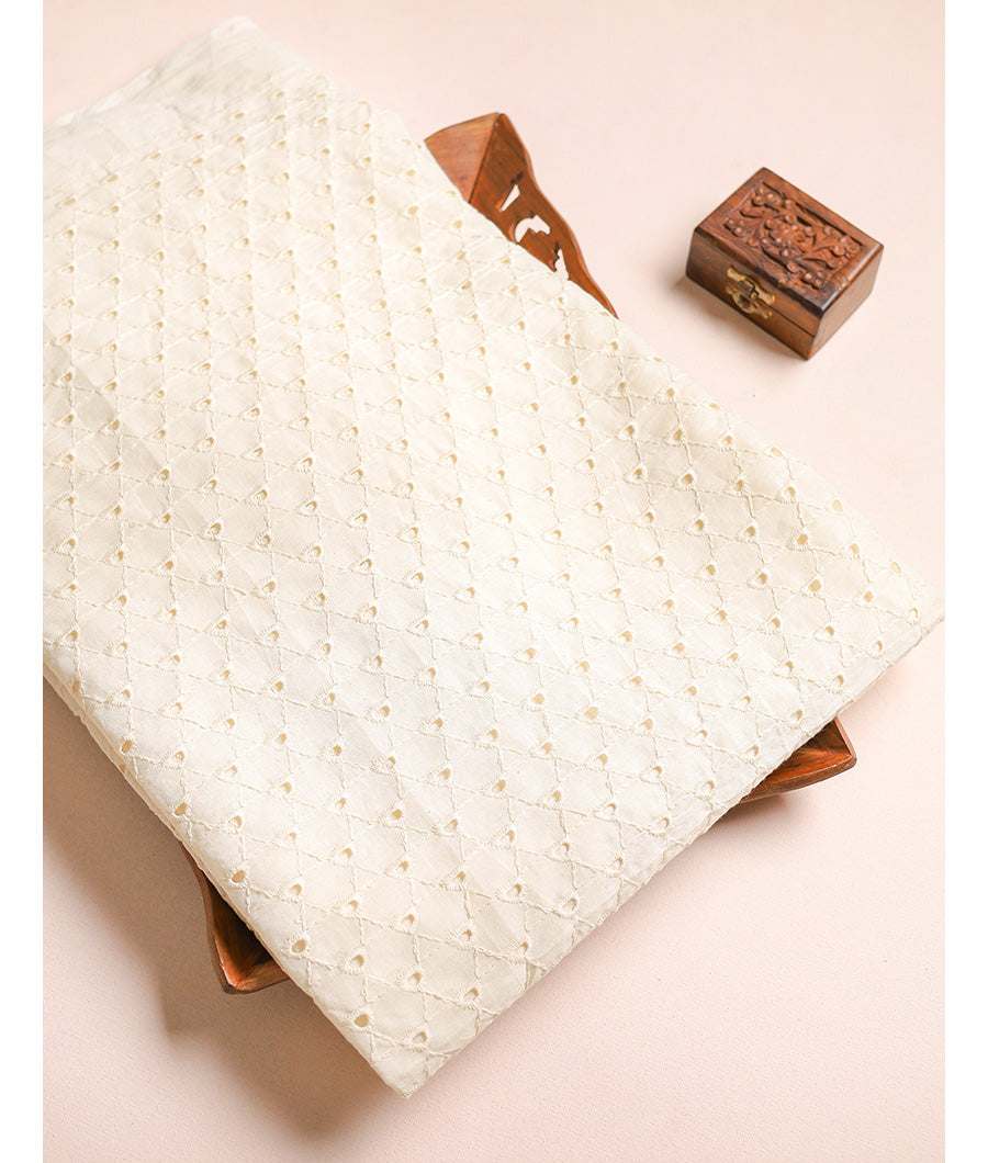 COTTON SCHIFLI CUT WORK FABRIC