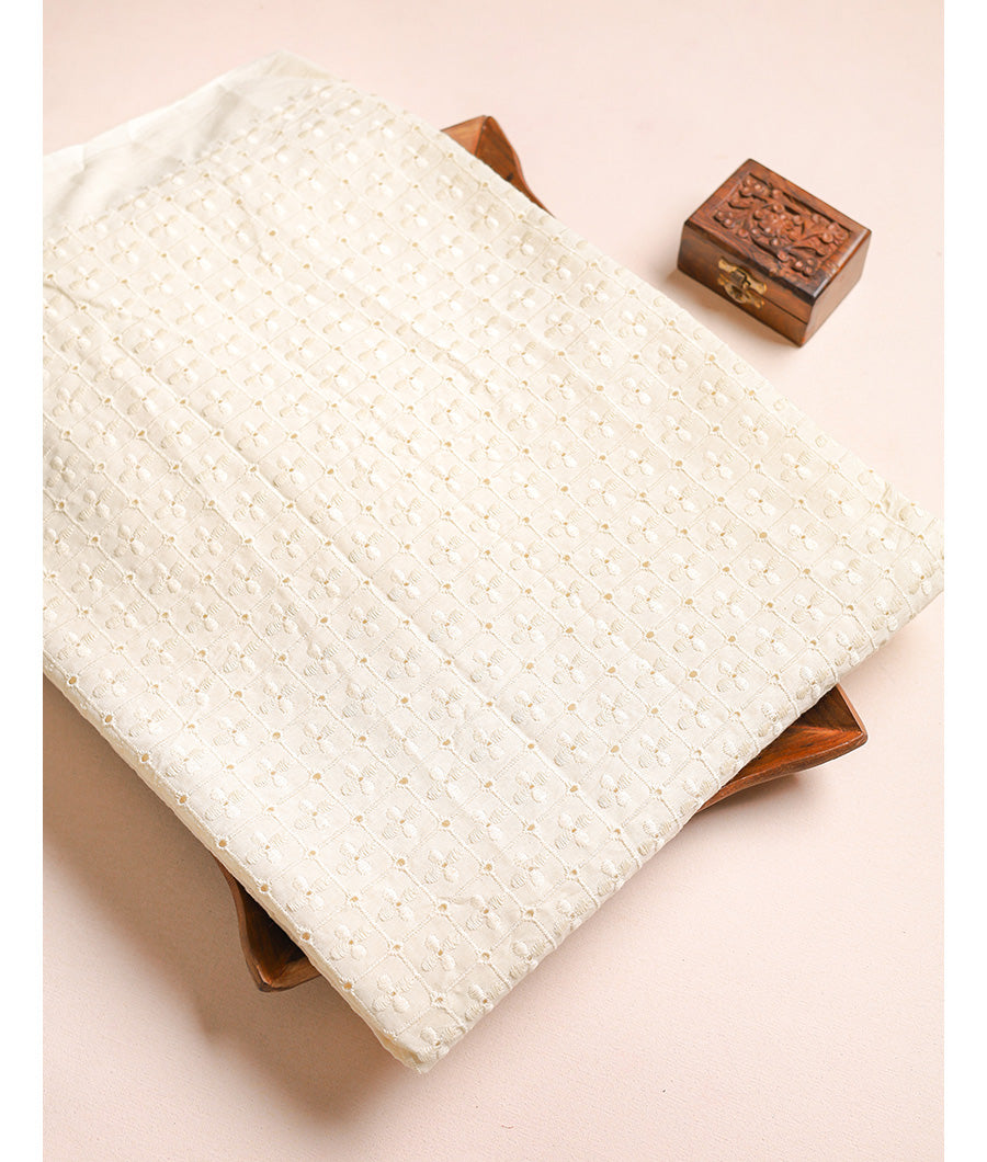 COTTON SCHIFLI CUT WORK FABRIC