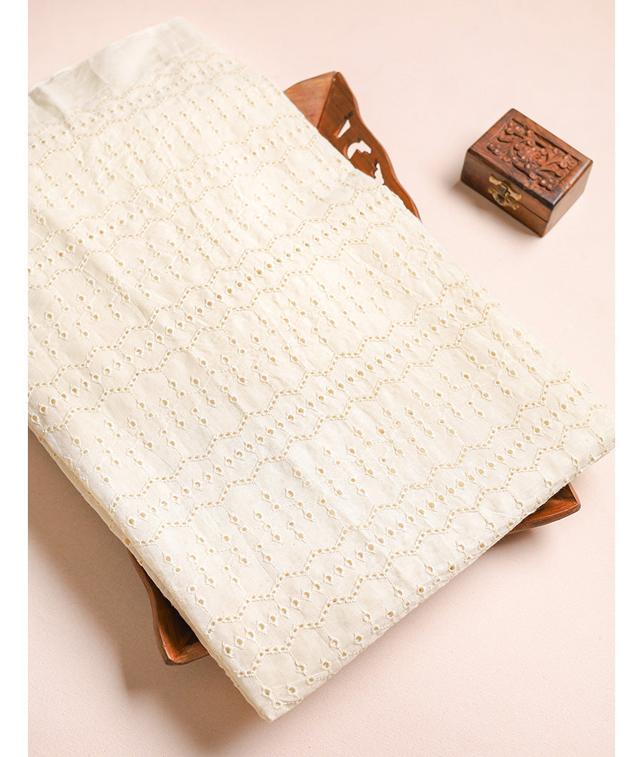 COTTON SCHIFLI CUT WORK FABRIC