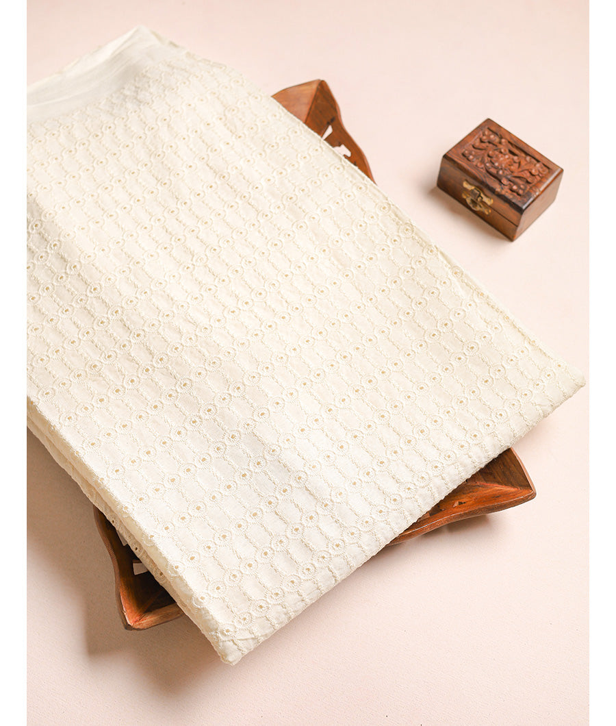 COTTON SCHIFLI CUT WORK FABRIC