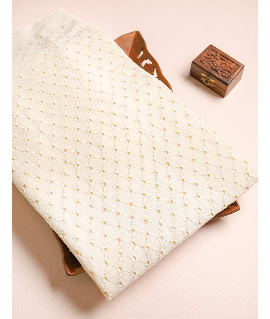 COTTON SCHIFLI CUT WORK FABRIC