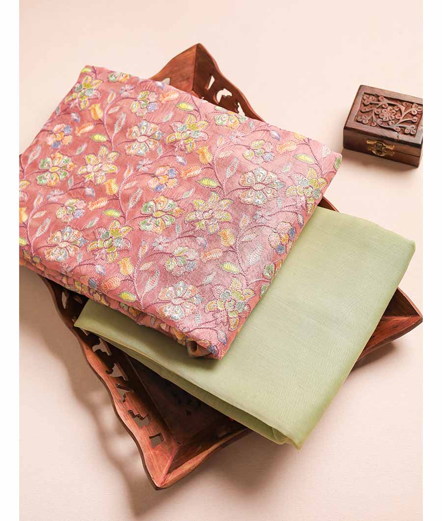 PURE MALAI CHANDERI EMBROIDERY