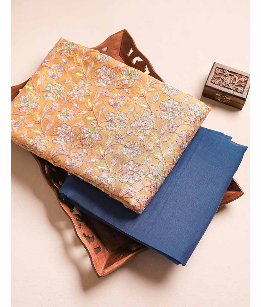 PURE MALAI CHANDERI EMBROIDERY