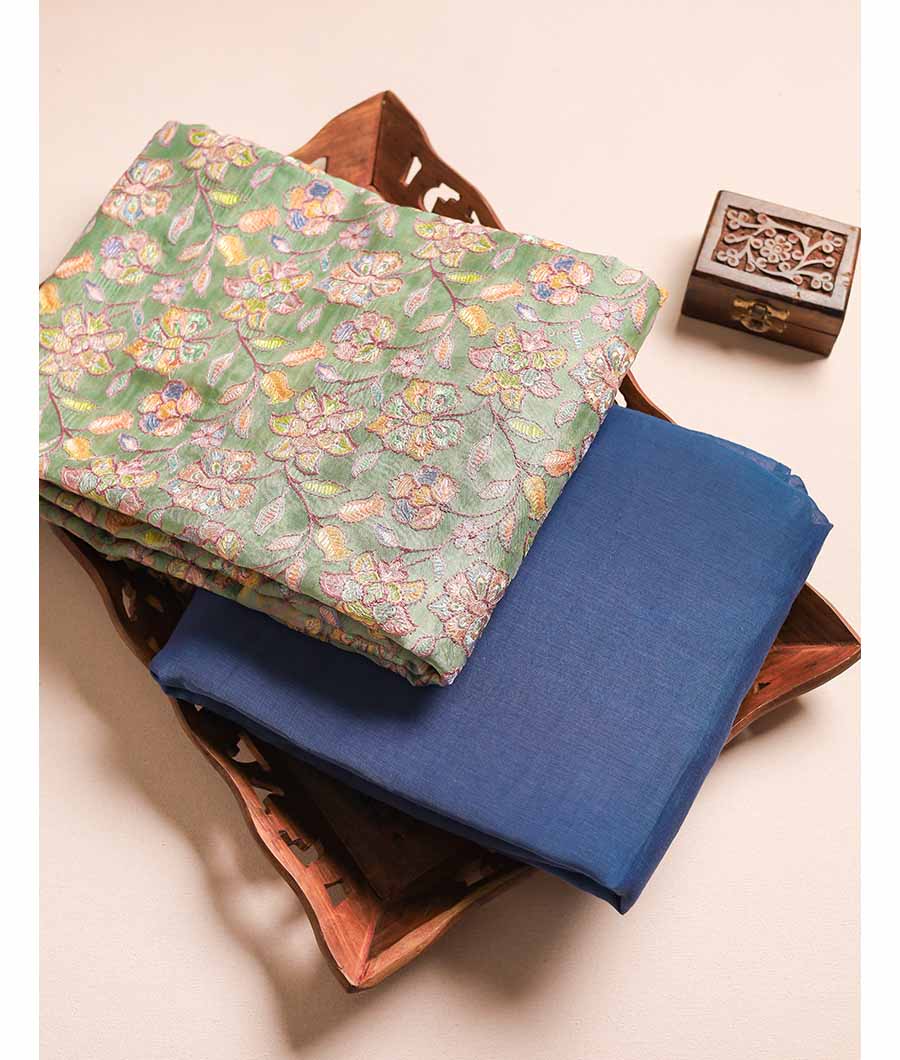 PURE MALAI CHANDERI EMBROIDERY