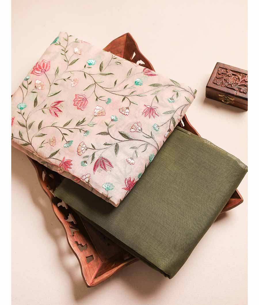 PURE MALAI CHANDERI EMBROIDERY MIX & MATCH