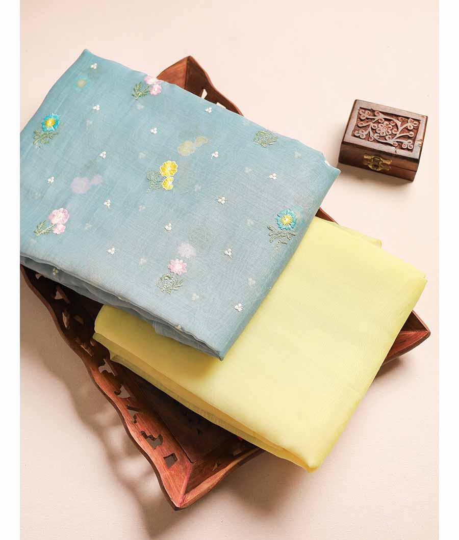 PURE MALAI CHANDERI EMBROIDERY MIX & MATCH