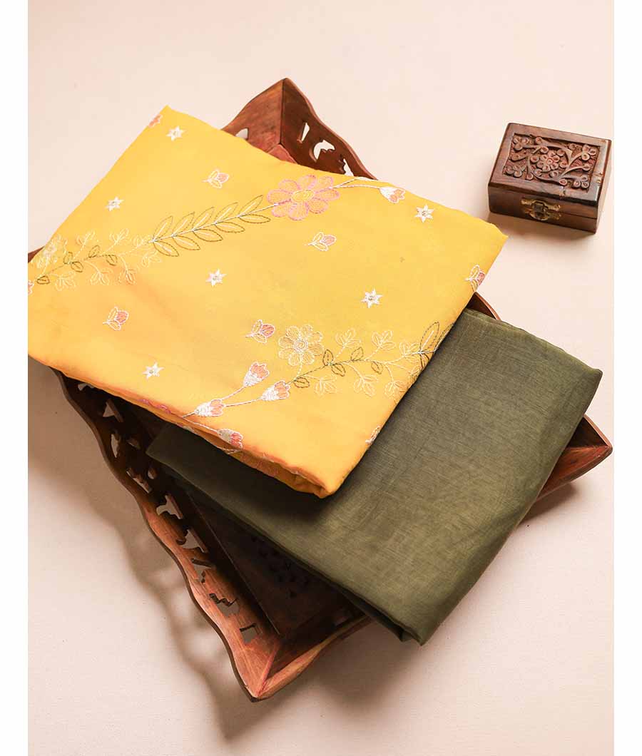 PURE MALAI CHANDERI EMBROIDERY MIX & MATCH