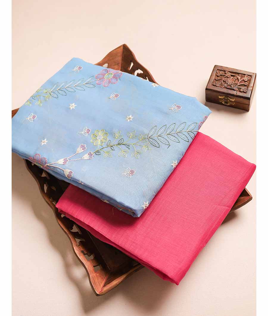 PURE MALAI CHANDERI EMBROIDERY MIX & MATCH