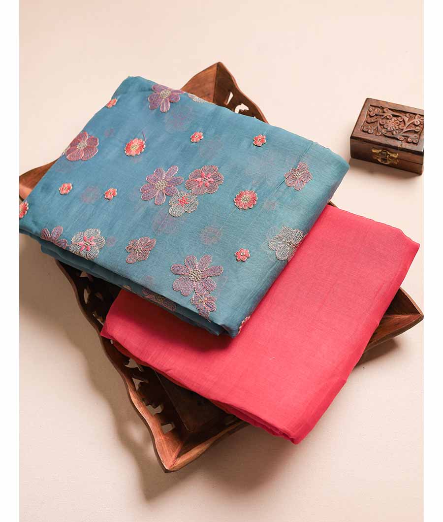 PURE MALAI CHANDERI EMBROIDERY MIX & MATCH