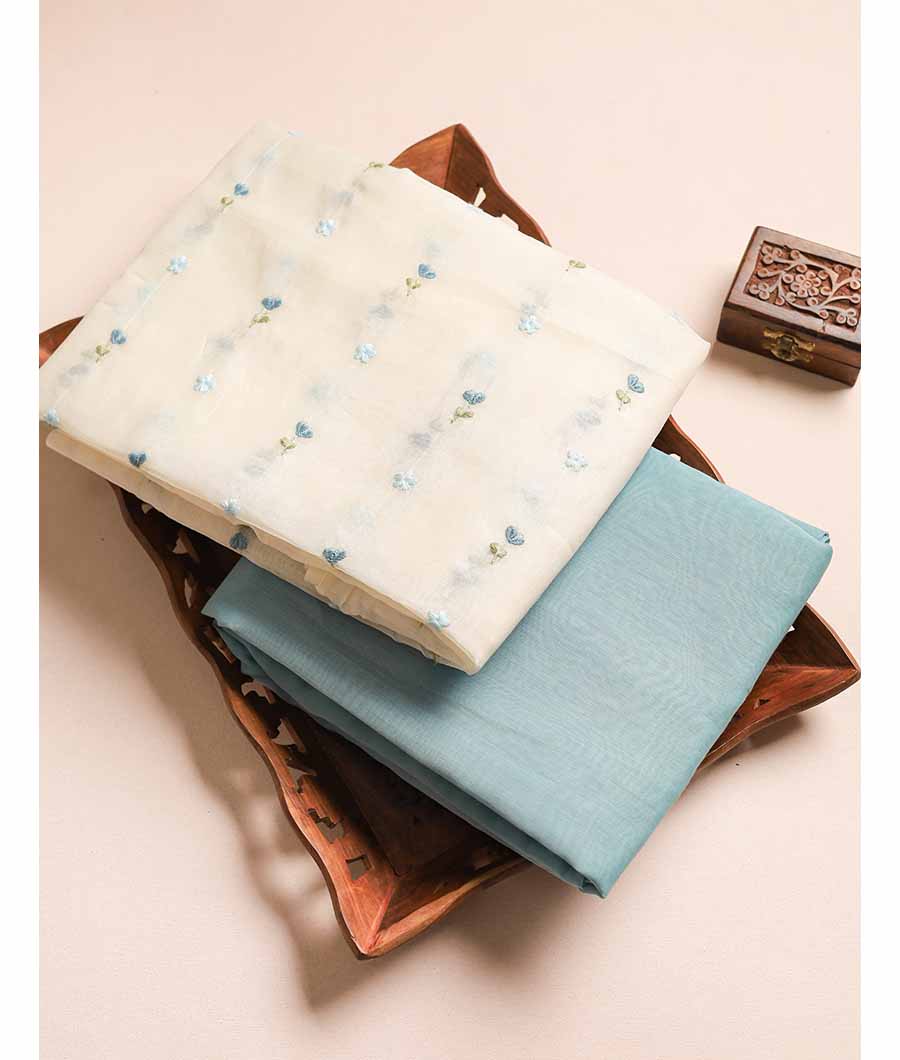 PURE MALAI CHANDERI EMBROIDERY MIX & MATCH