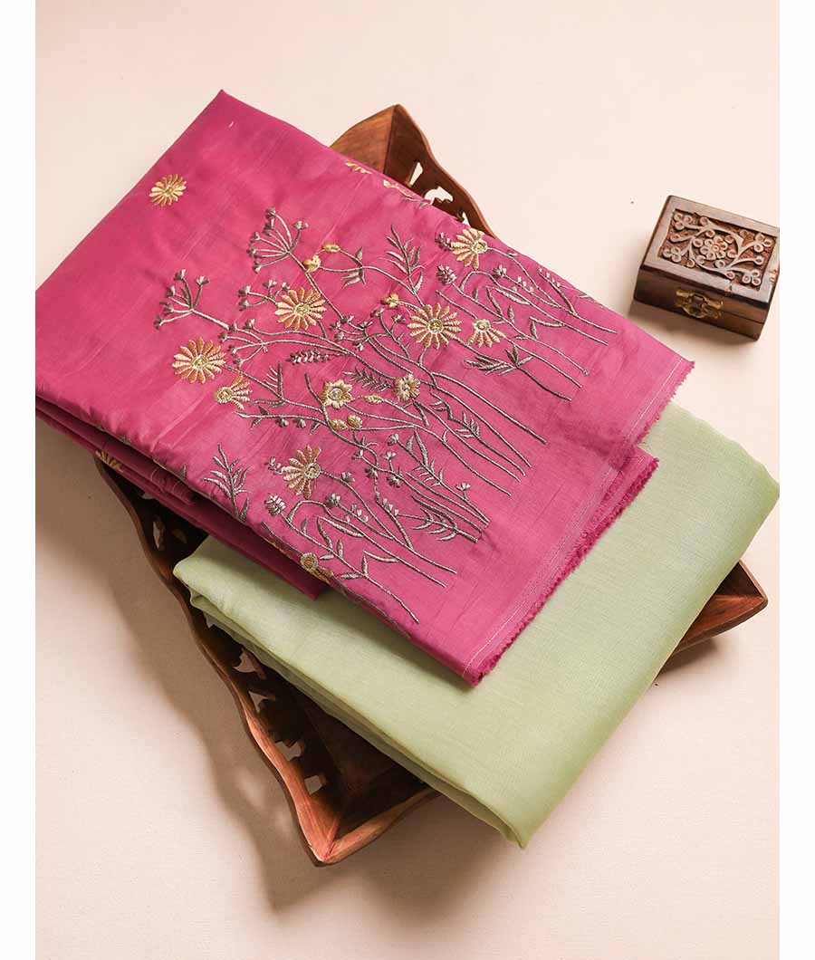 PURE MALAI CHANDERI EMBROIDERY MIX & MATCH