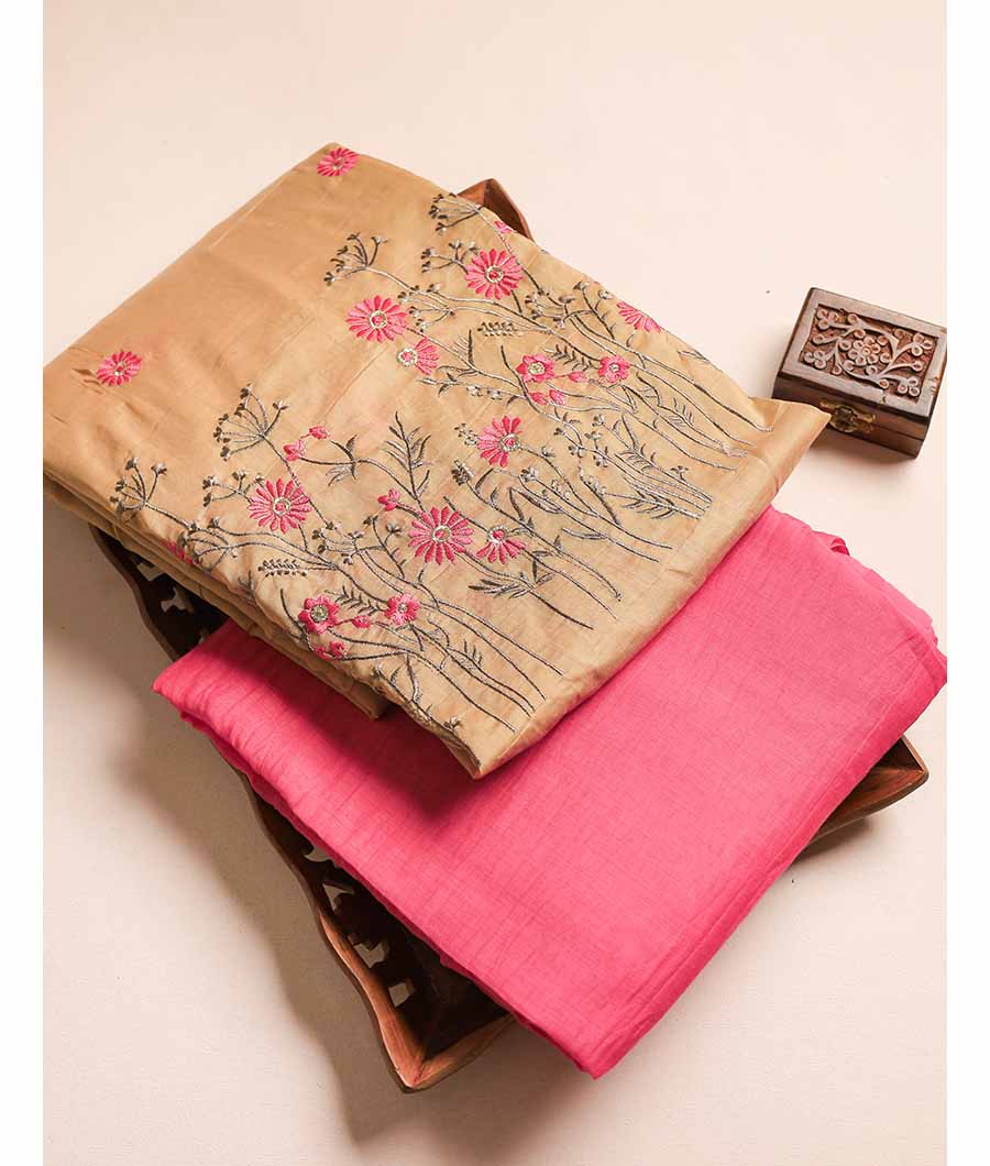 PURE MALAI CHANDERI EMBROIDERY MIX & MATCH