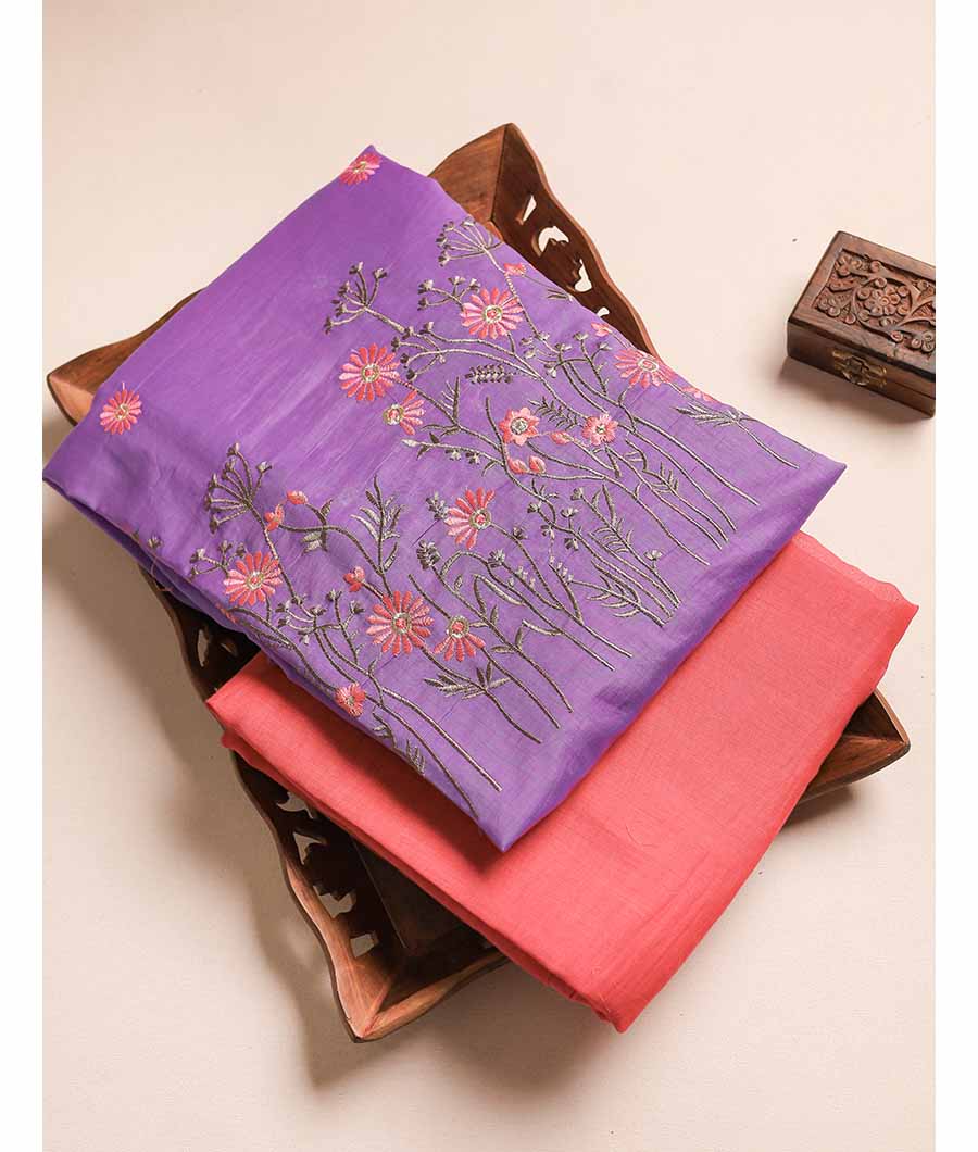 PURE MALAI CHANDERI EMBROIDERY MIX & MATCH