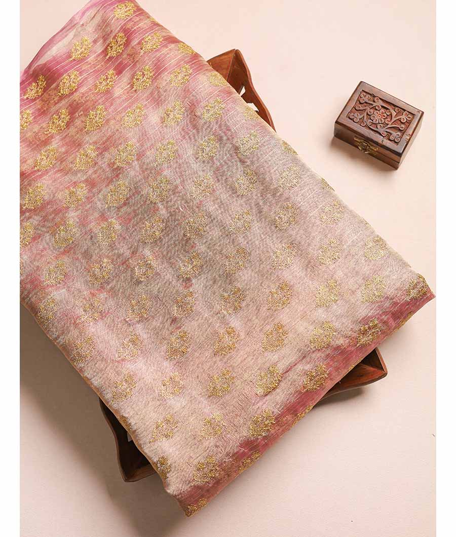 PURE TISSUE GOLD EMBROIDERY FABRIC