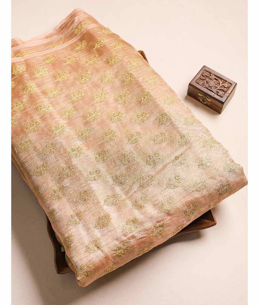 PURE TISSUE GOLD EMBROIDERY FABRIC