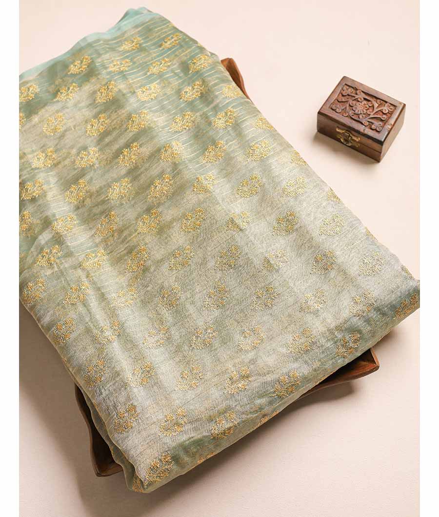 PURE TISSUE GOLD EMBROIDERY FABRIC