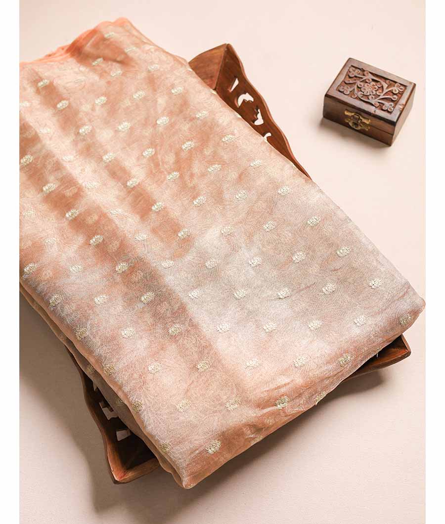 PURE TISSUE GOLD EMBROIDERY FABRIC