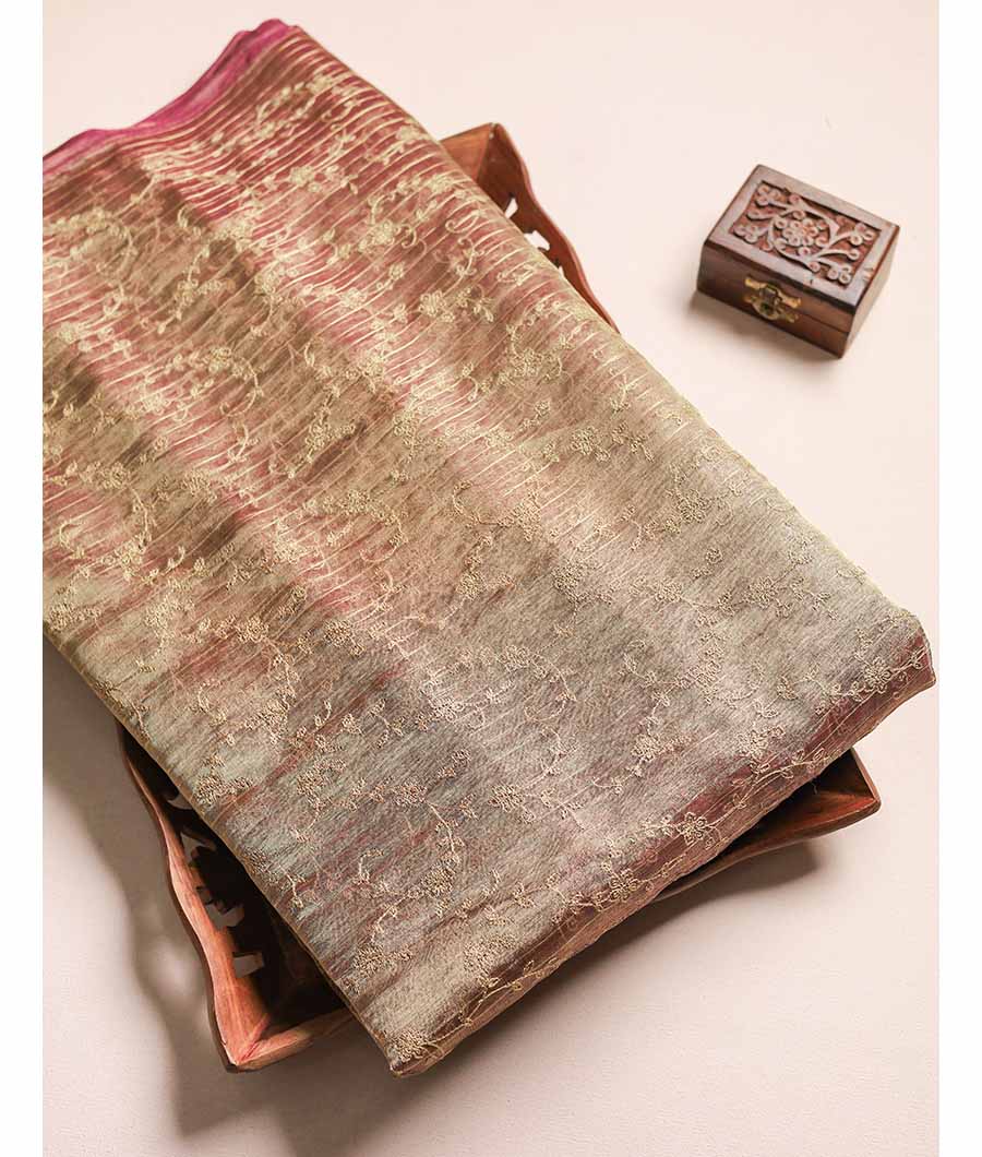 PURE TISSUE GOLD EMBROIDERY FABRIC