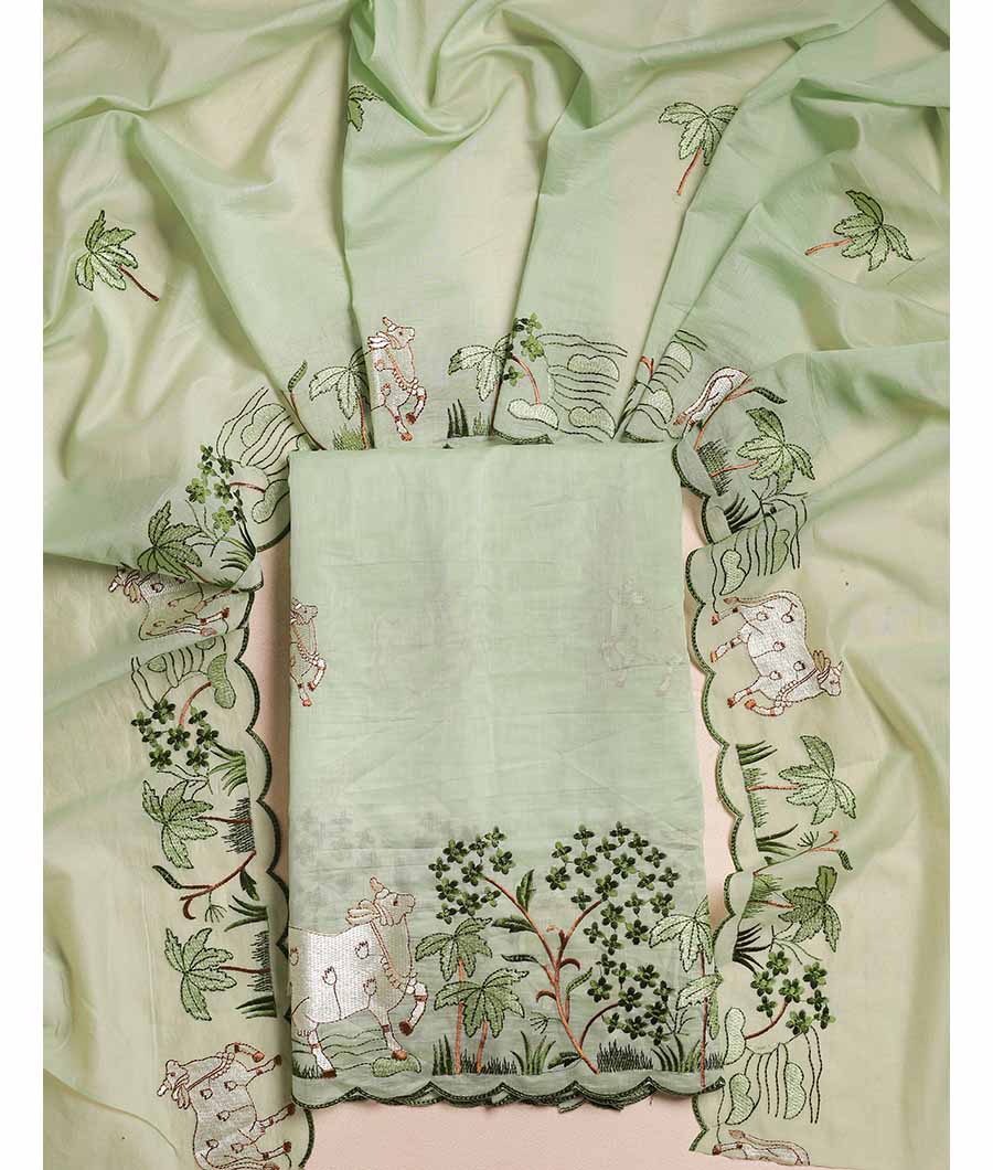 PICHWAI MALAI CHANDERI SUIT SET