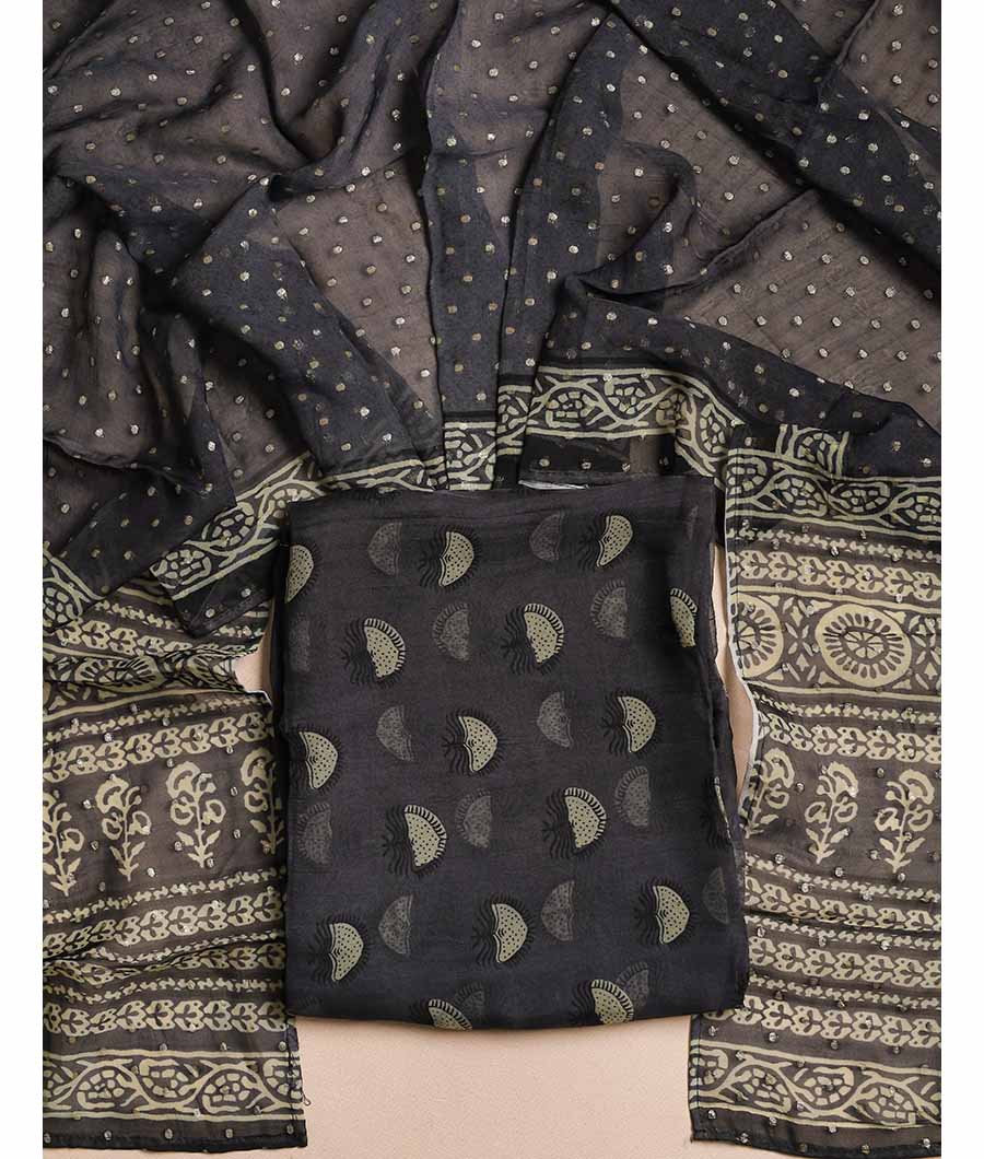 PURE VISCOSE ORGANZA JACQUARD SUIT SET